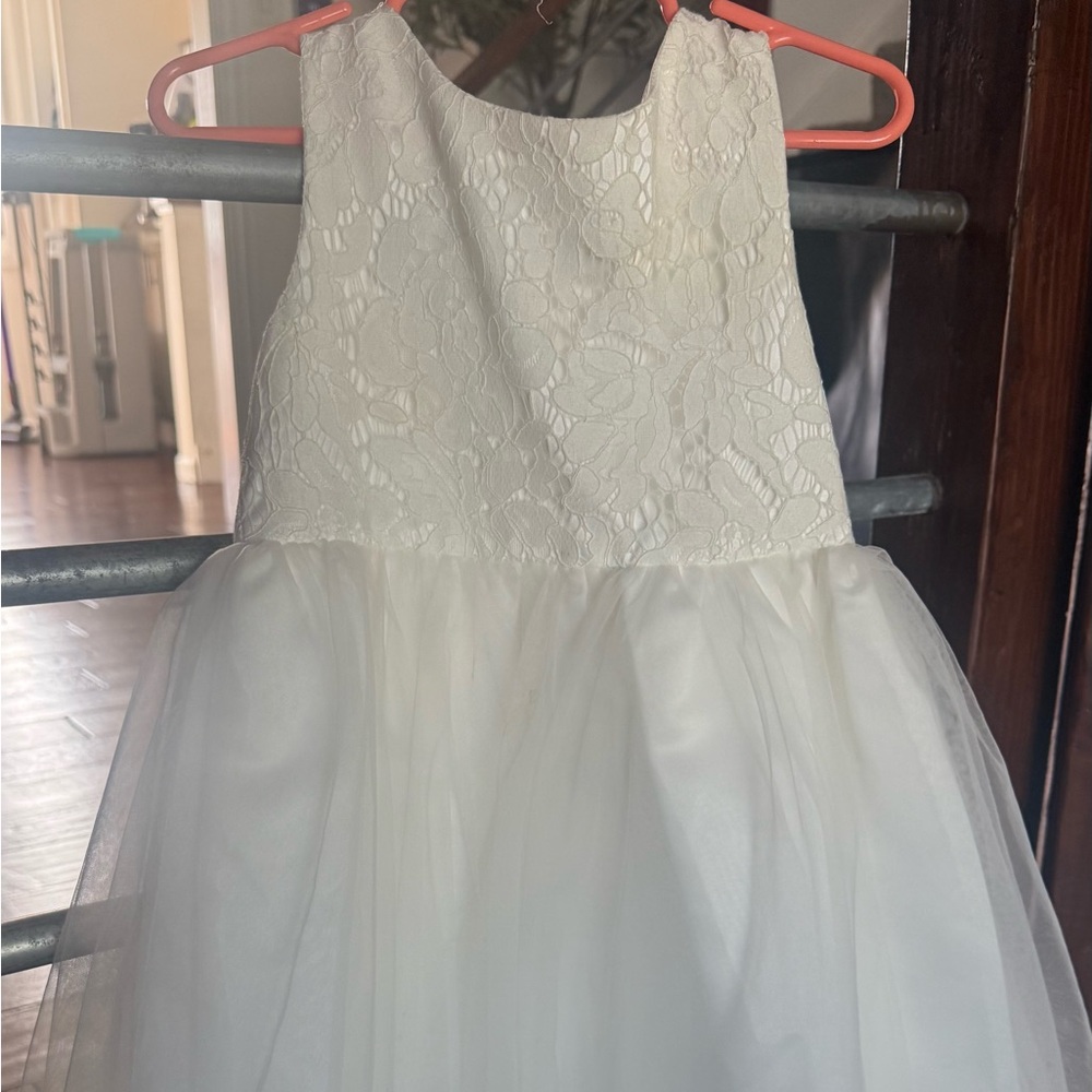 Elegant White Azazie flower girl dress. Worn one time